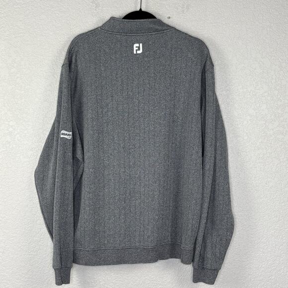 FootJoy 1/2 Zip Pullover Sweatshirt Drop Needle Gray Embroidered Sleeve Sz 2XL - Picture 2 of 6